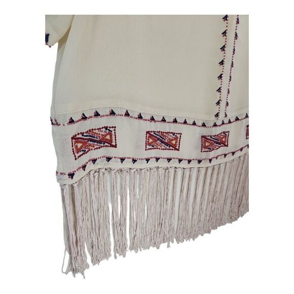 Chelsea & Violet Anthropologie Beaded Bohemian Fringe Blouse Size S - Picture 2 of 11
